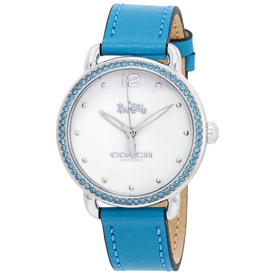 Coach Delancey Crystal White Dial Leather Ladies Watch 14502884