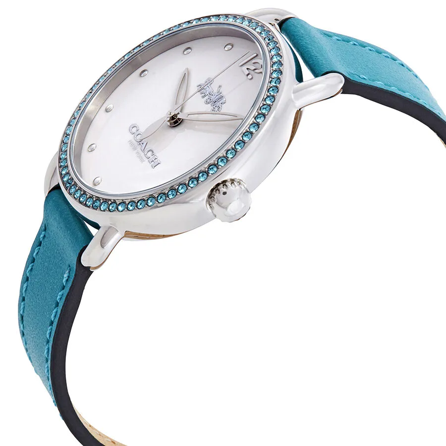 Coach Delancey Crystal White Dial Leather Ladies Watch 14502884