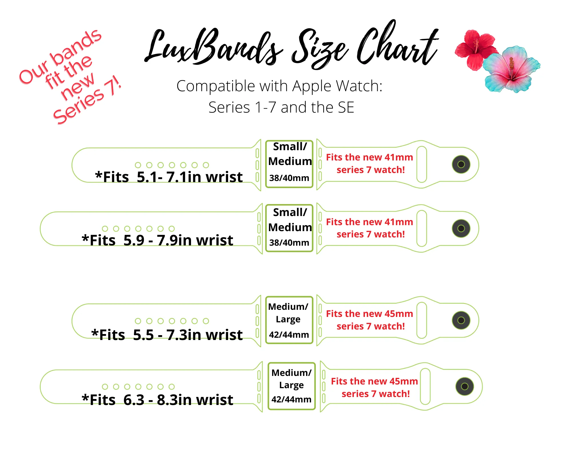 Coral Peach Hibiscus Apple Watch Band