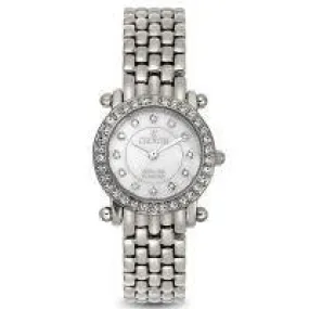 Croton Womens Stainless Steel Silvertone Mother Of Pearl Watch