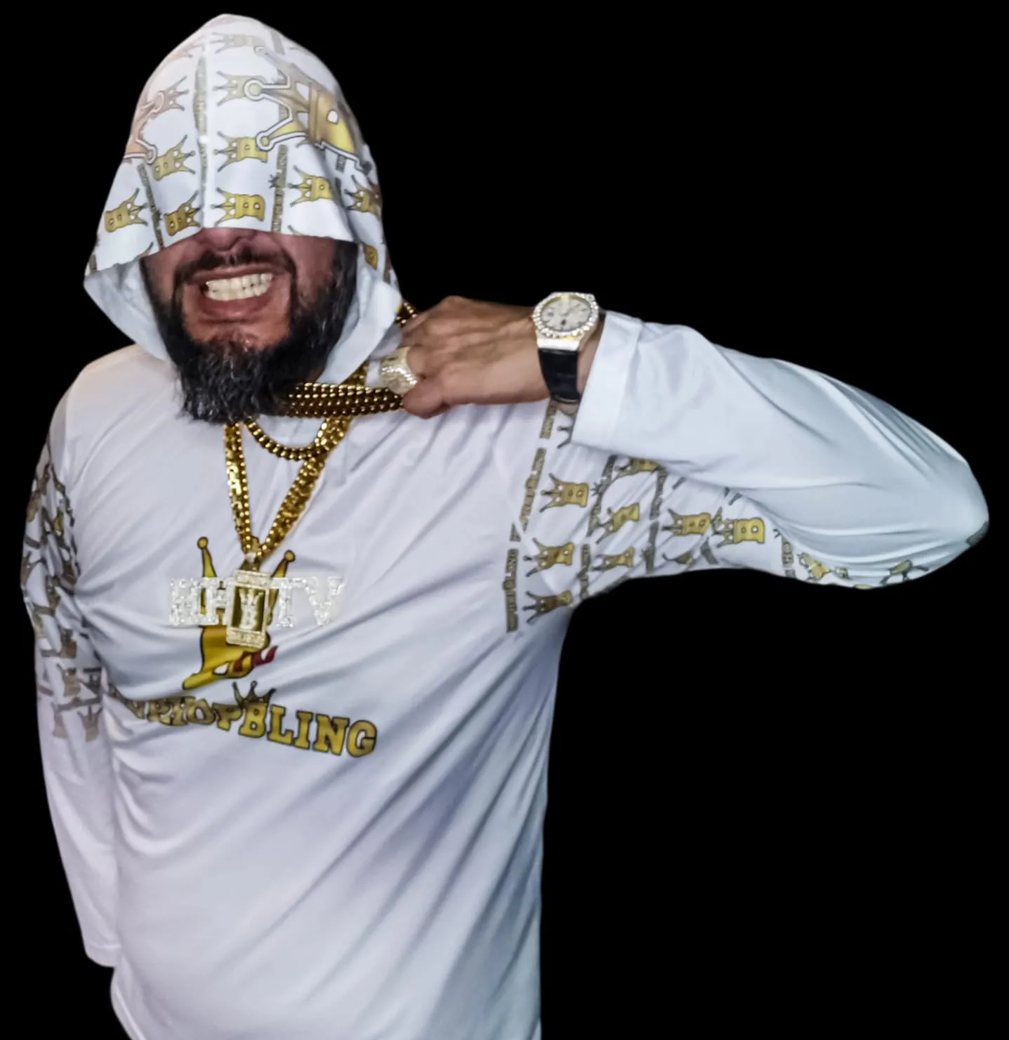 Crown Leather Iced Out Hip Hop Bling Bustdown Watch