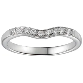 Curved Diamond Wedding Ring in Platinum
