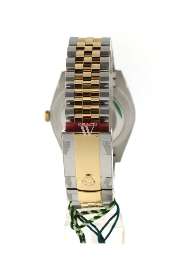 Custom Diamond Bezel Rolex Datejust 31 Champagne Floral Motif Roamn Dial Two Tone 18K Gold Jubilee Ladies Watch 178243 Pre-owned