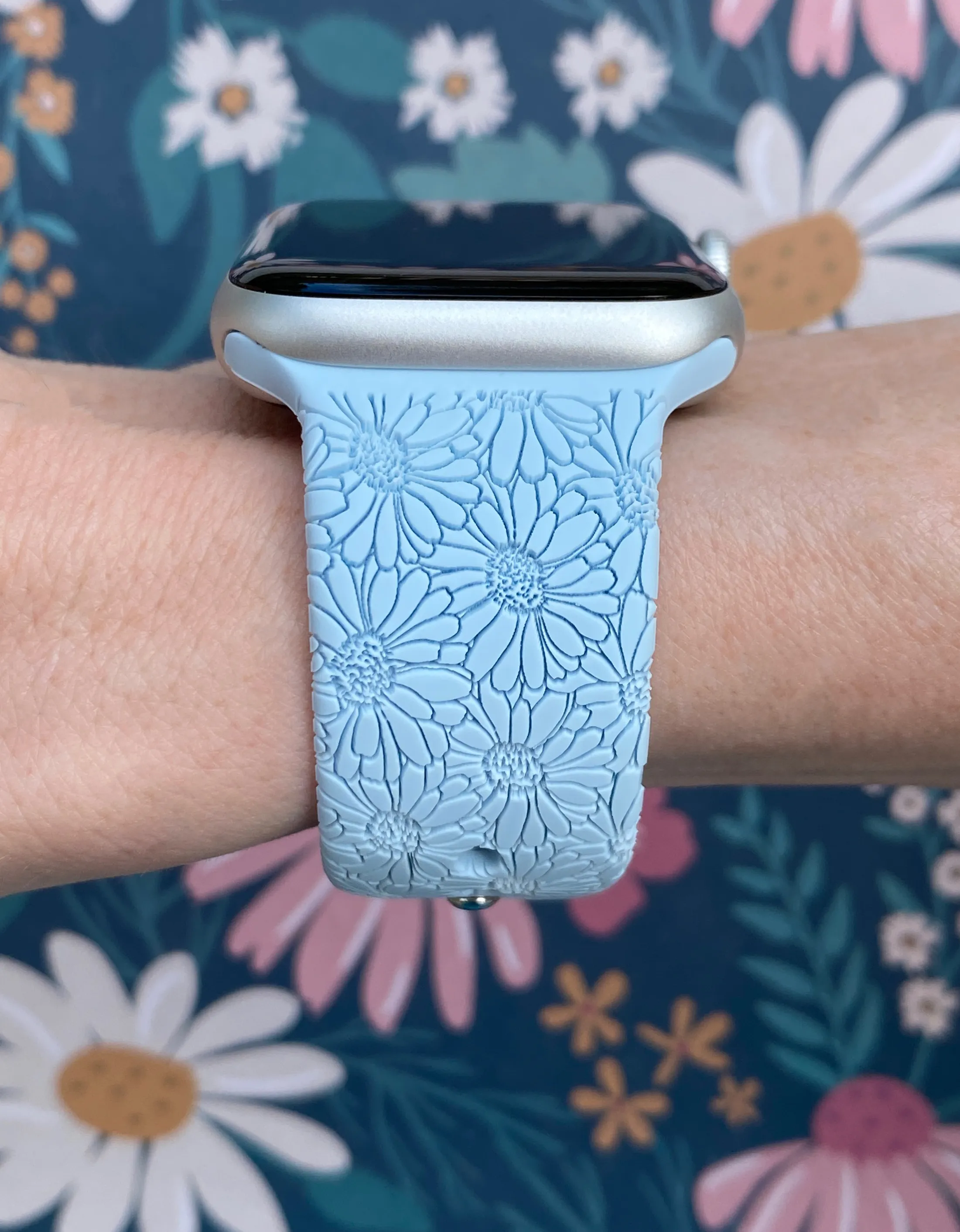 Daisies Floral Watch Band For Apple Watch
