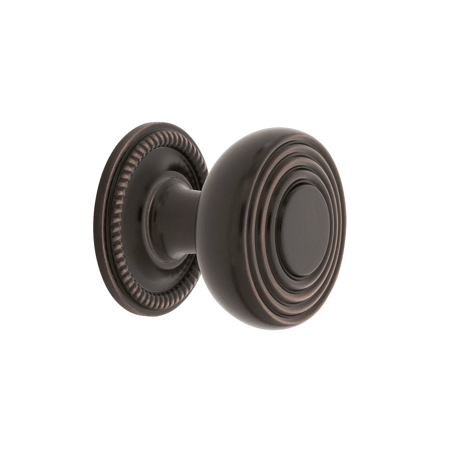 Deco Brass 1 3/8" Cabinet Knob with Rope Rose in Timeless Bronze