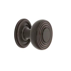 Deco Brass 1 3/8" Cabinet Knob with Rope Rose in Timeless Bronze