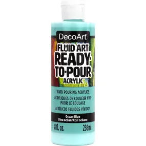 DecoArt FluidArt Ready -To-Pour Acrylic Paint 8oz - Ocean Blue*