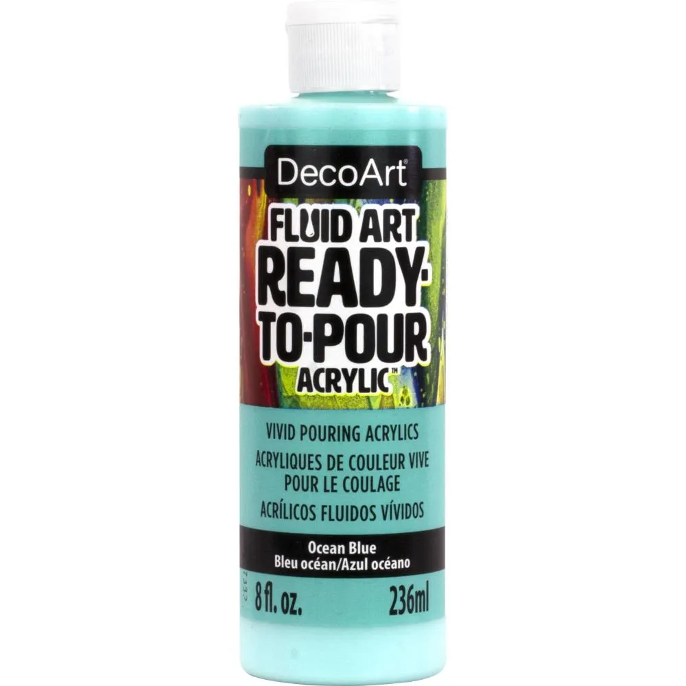 DecoArt FluidArt Ready -To-Pour Acrylic Paint 8oz - Ocean Blue*
