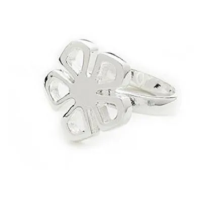 Designer Inspired 925 Sterling Silver Plated Flower 'Fleur' Ring by Liberty Charms USA