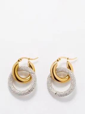 Earrings with removable crystal hoops