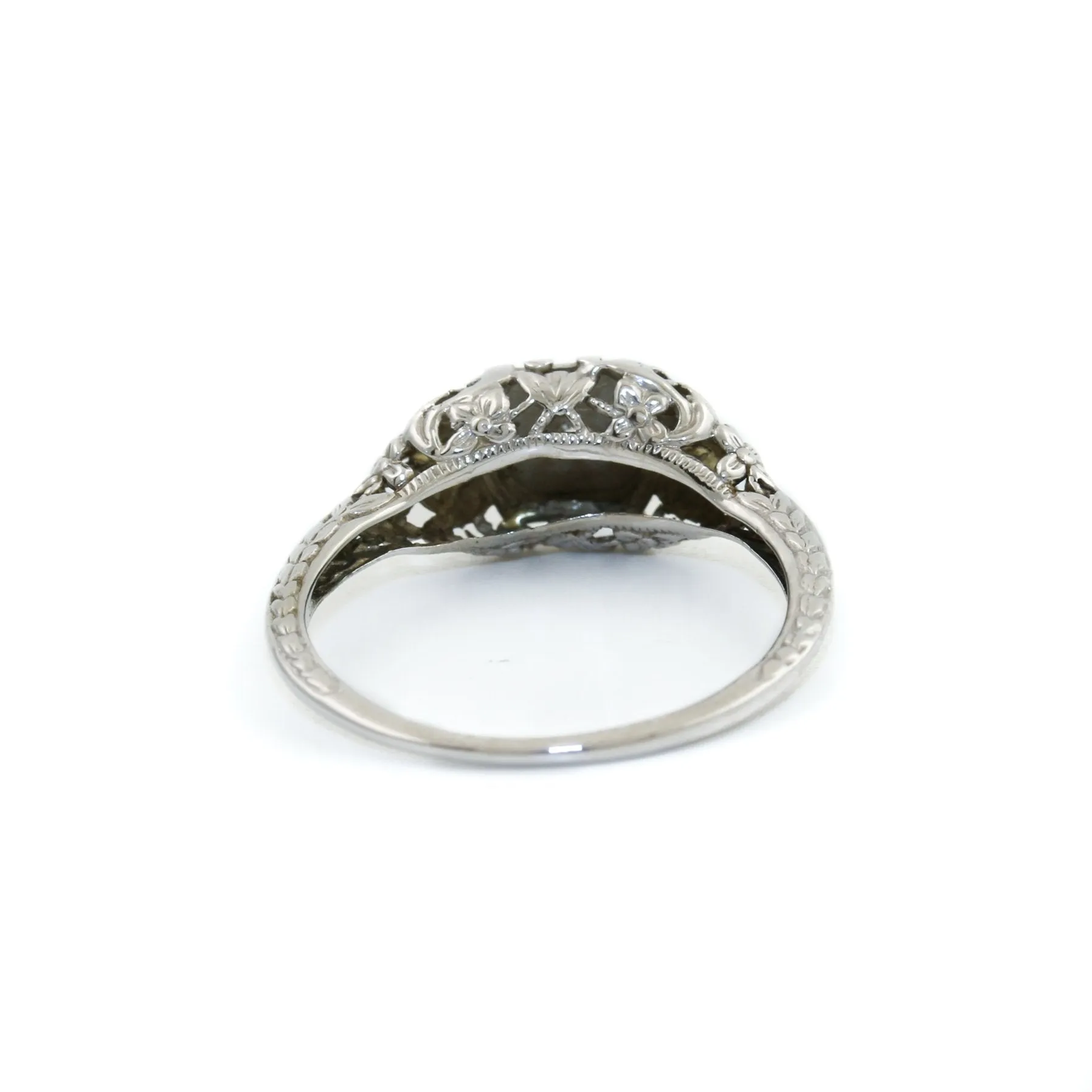 Elsa Art Deco 14k White Gold Ring