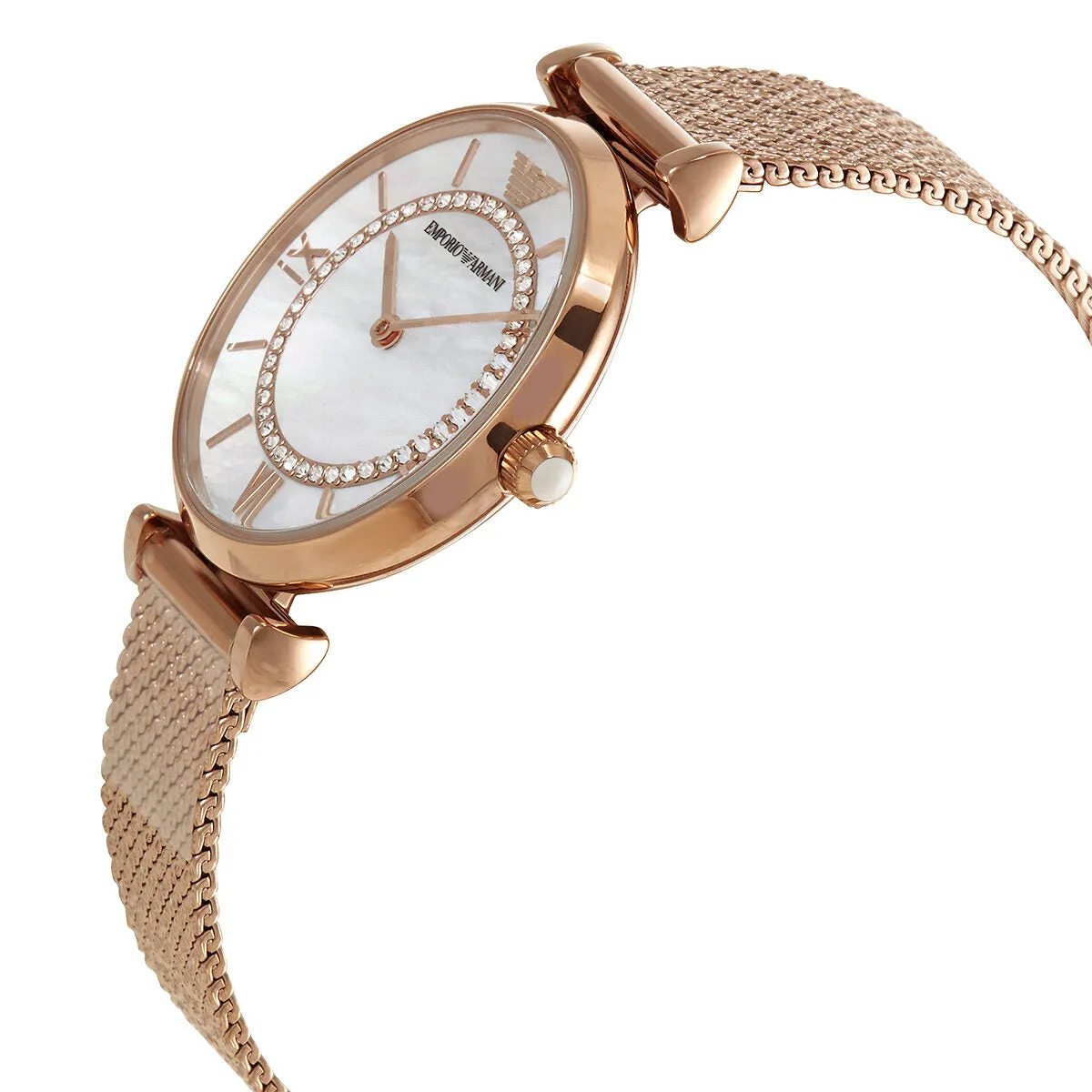 Emporio Armani Gianni T-Bar Mother of Pearl Dial Ladies Watch AR11320