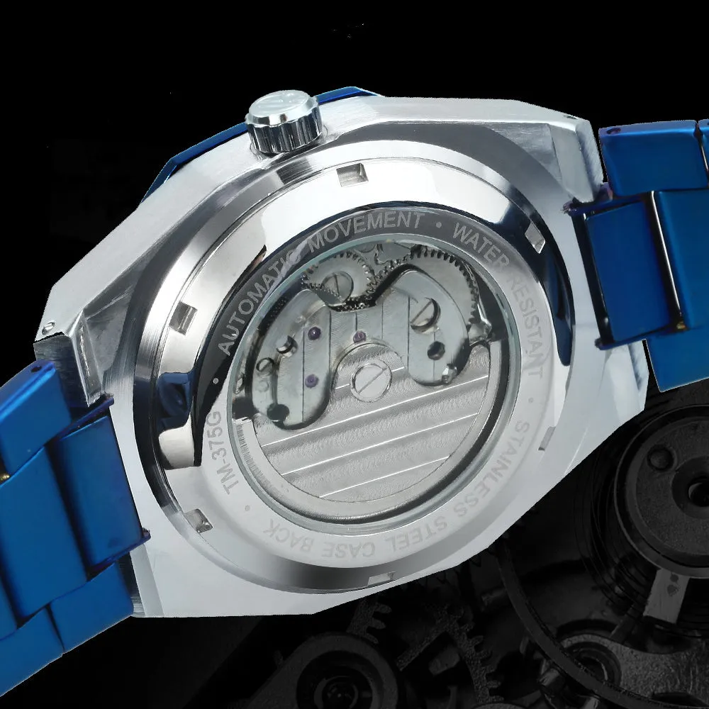 Fashion Tourbillion Skeleton Automatic Mechanical Watch for Men Luminous Hands Luxury Stainless Steel Strap Forsining Mens Watches