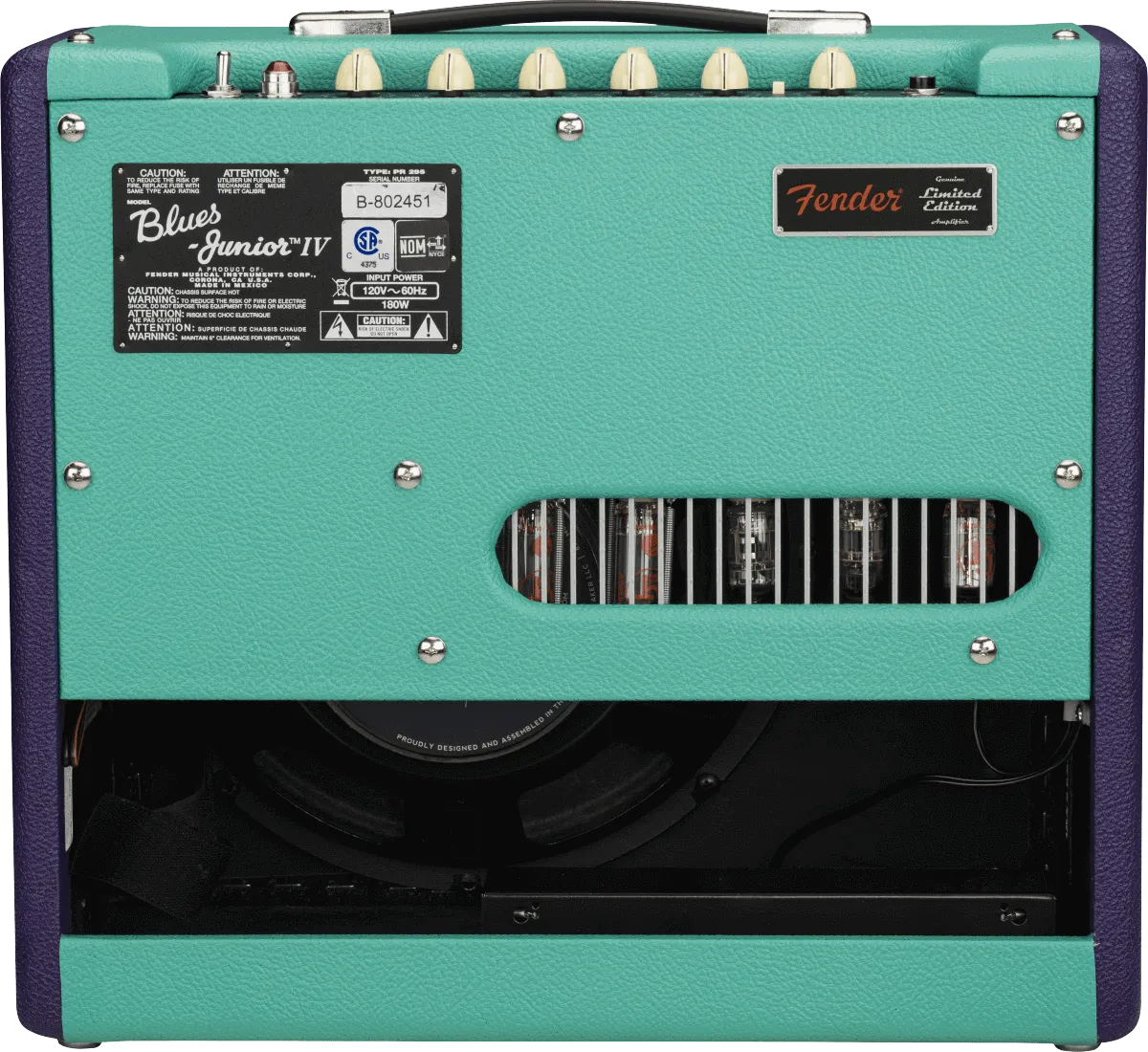 Fender 2020 Ltd Blues Junior IV, Cannabis Rex Speaker, Two Tone Purple and Seafoam