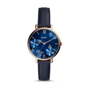Fossil Jacqueline Three-Hand Navy Floral Leather Watch ES4673P