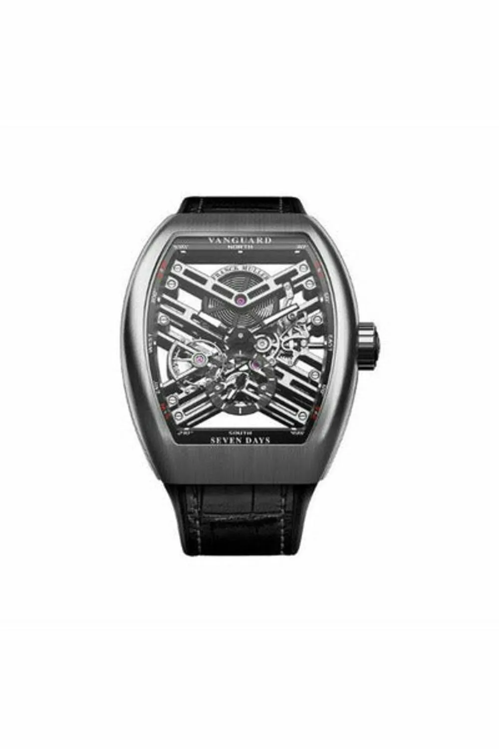 franck muller vanguard skeleton 53.7mm stainless steel men's watch