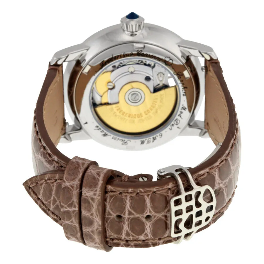 Frederique Constant Heart Beat Automatic Mother of Pearl Diamond Dial Brown Leather Ladies Watch FC-310HBAD2PD4 FC-310HBAD2PD6