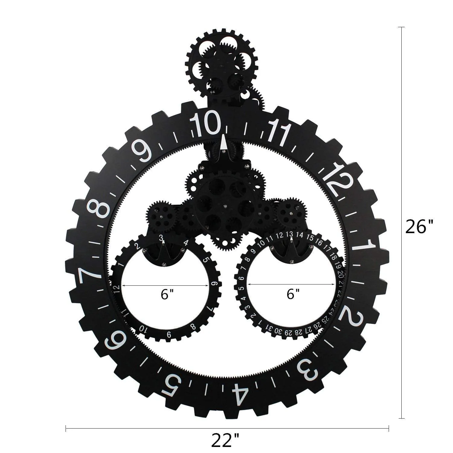 Gear-Driven Retro Wall Clock