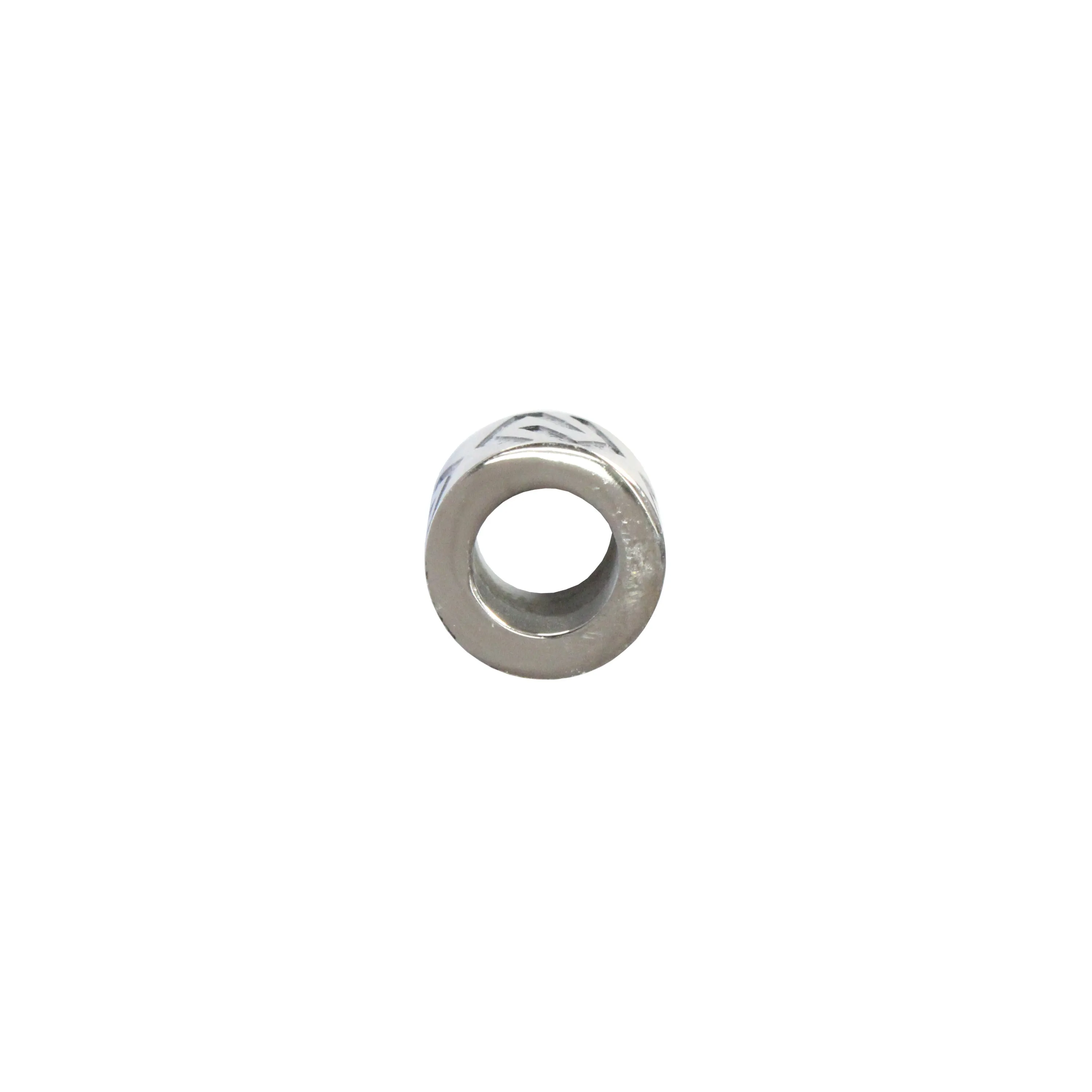 Geometric Stainless Steel Cylinder Bead / sold individually / silver color / 10 x 10 x 6mm ID / electroplated finish