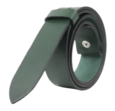 Green 1.25 Inch (32mm) Buckleless Leather Belt Strap