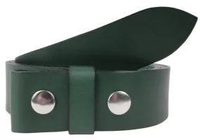Green 1.25 Inch (32mm) Buckleless Leather Belt Strap