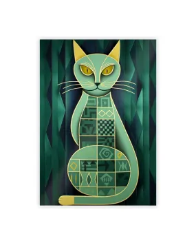 Green Cat Poster