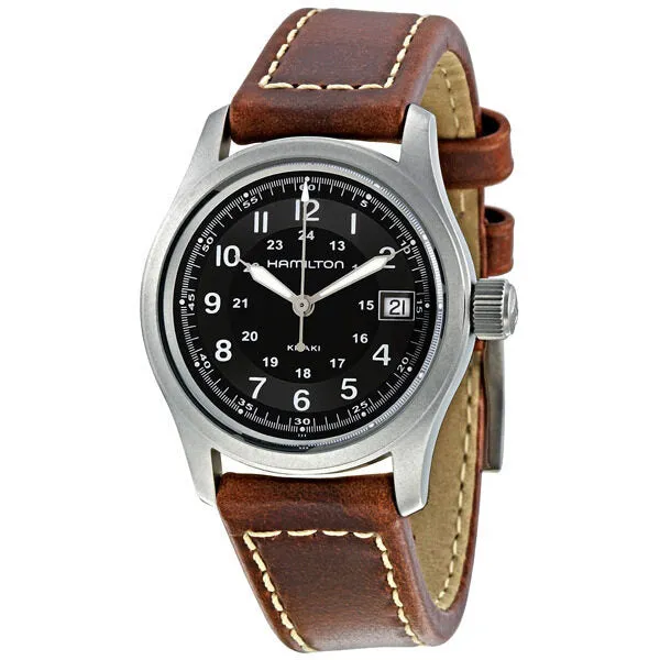 Hamilton Khaki Field Black Dial Brown Leather Men's Watch H68311533
