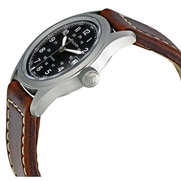 Hamilton Khaki Field Black Dial Brown Leather Men's Watch H68311533