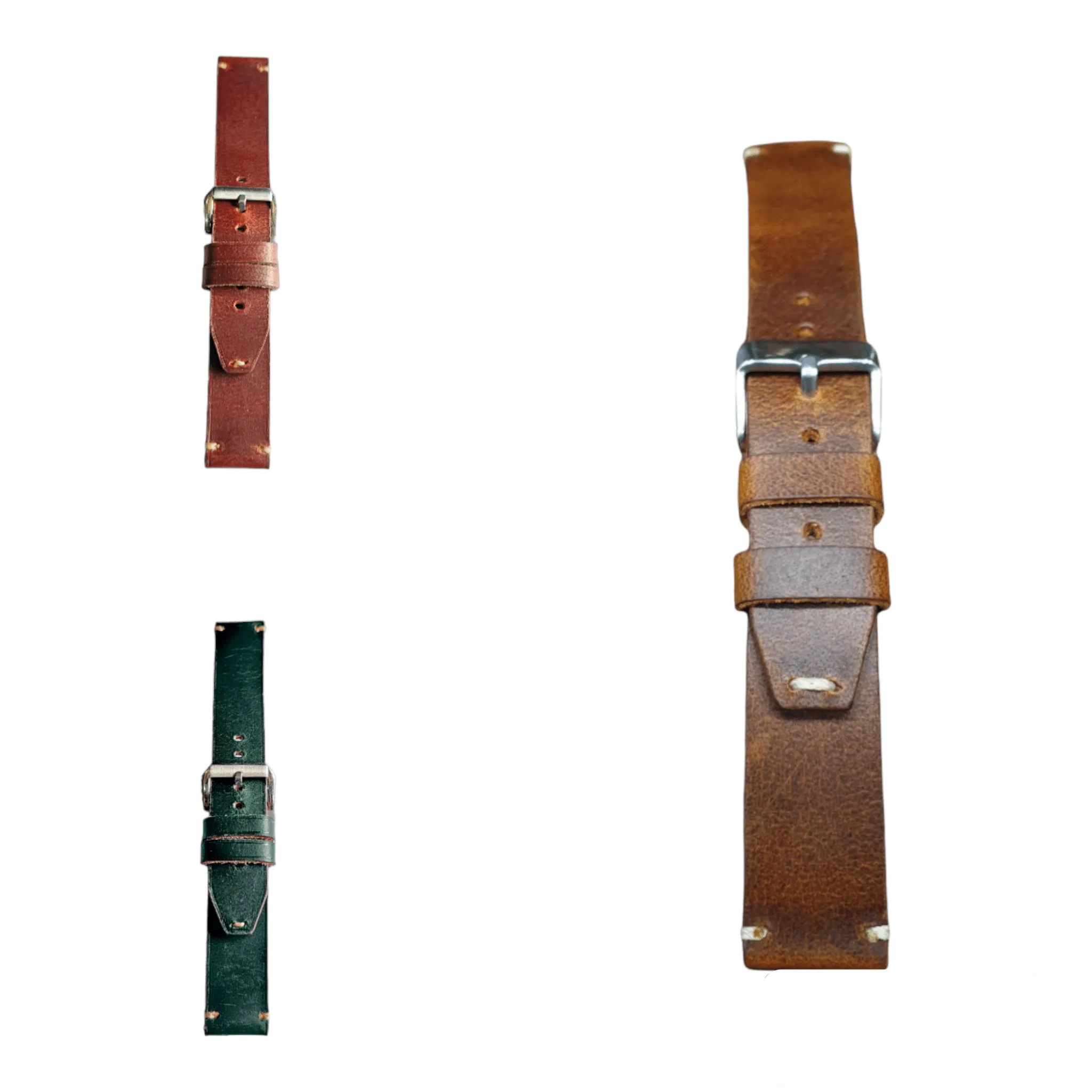 Handmade tobacco brown leather strap
