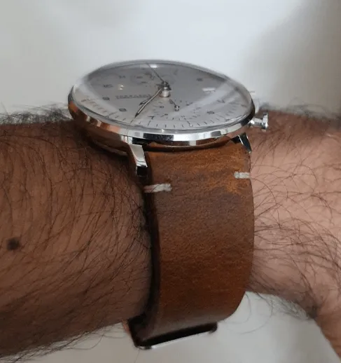 Handmade tobacco brown leather strap