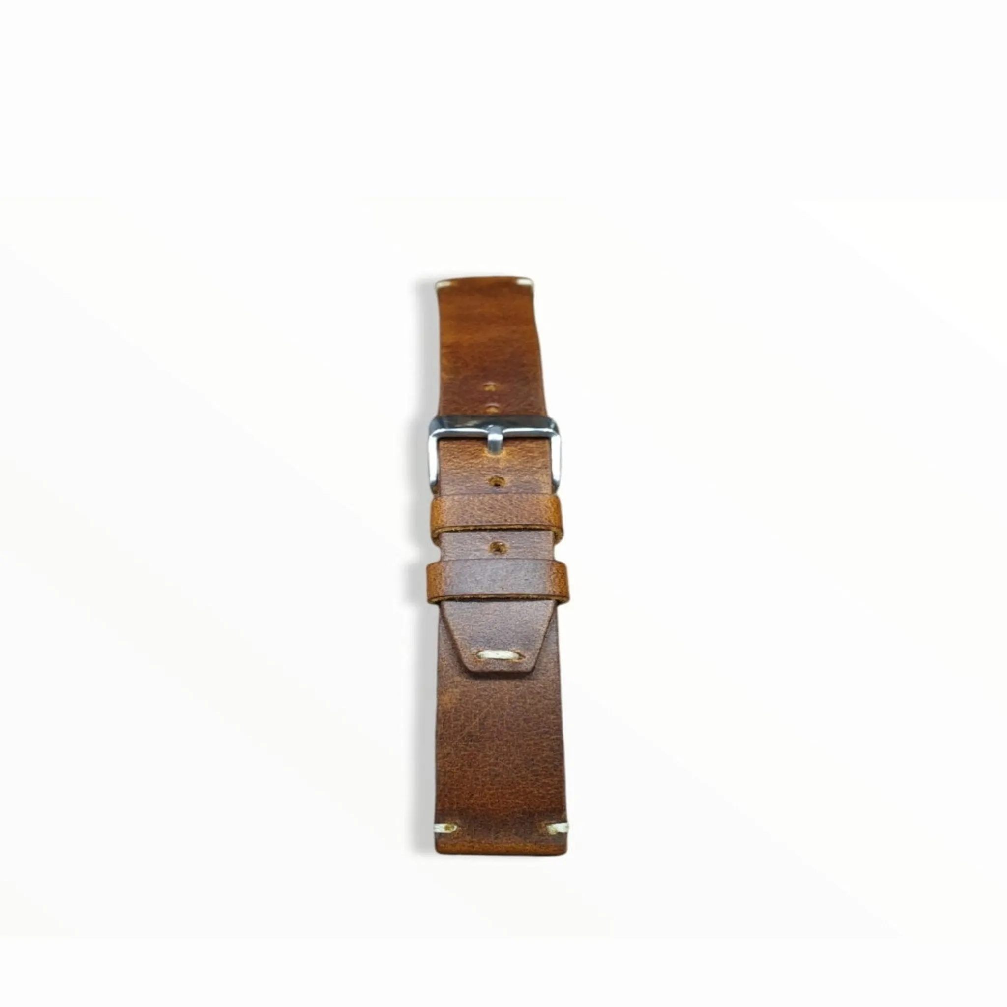 Handmade tobacco brown leather strap