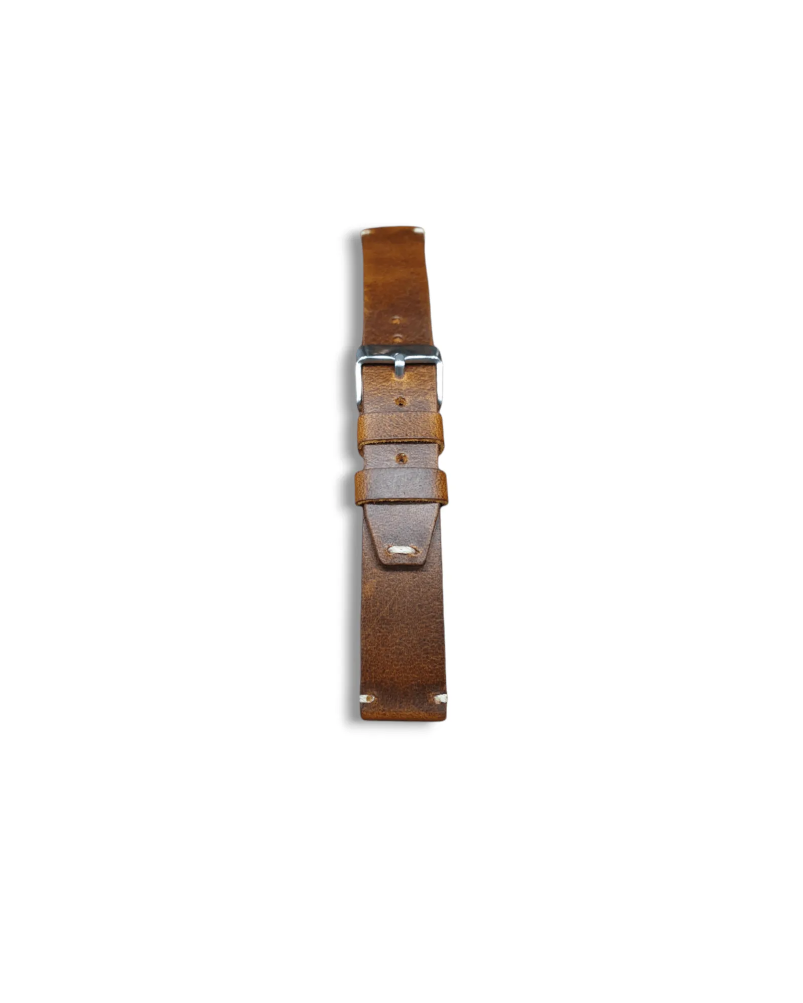 Handmade tobacco brown leather strap
