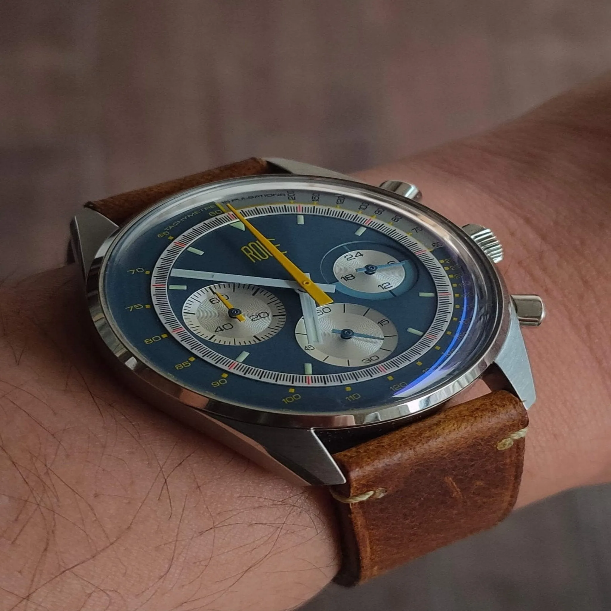Handmade tobacco brown leather strap