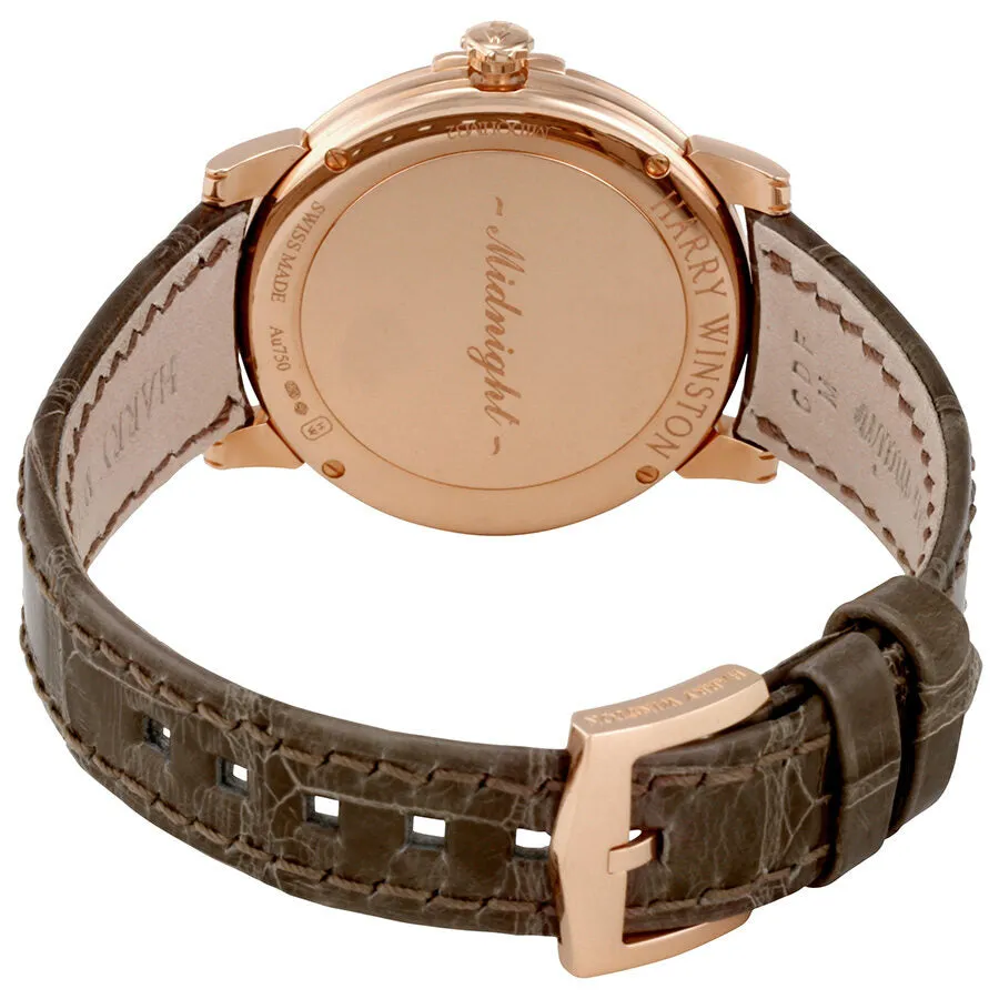 Harry Winston Midnight Champagne Sunray Dial 18kt Rose Gold Diamond Ladies Watch MIDQHM32RR002