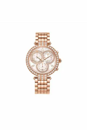 harry winston premier mother of pearl dial 18k rose gold chronograph ladies watch