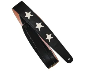 Henry Heller 2 in. Star Series Black Leather Strap w/ Bone White Stars