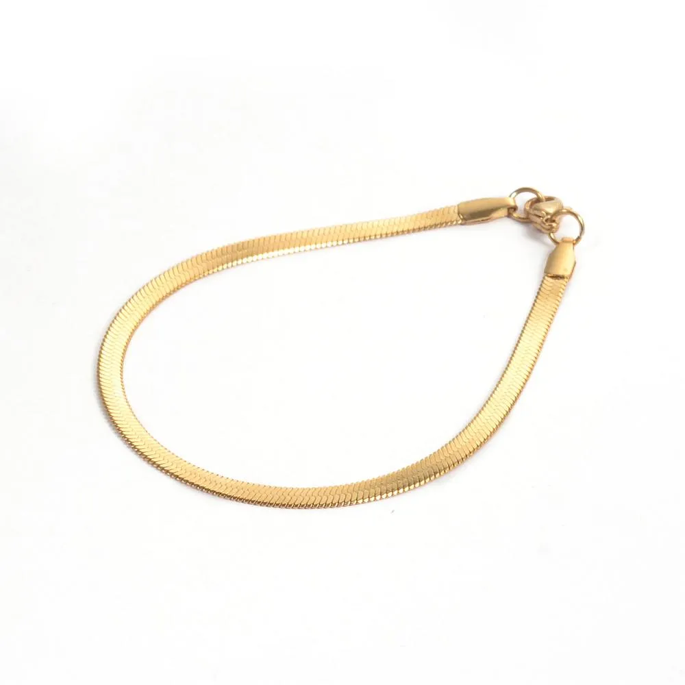 HERRINGBONE GOLD BRACELET