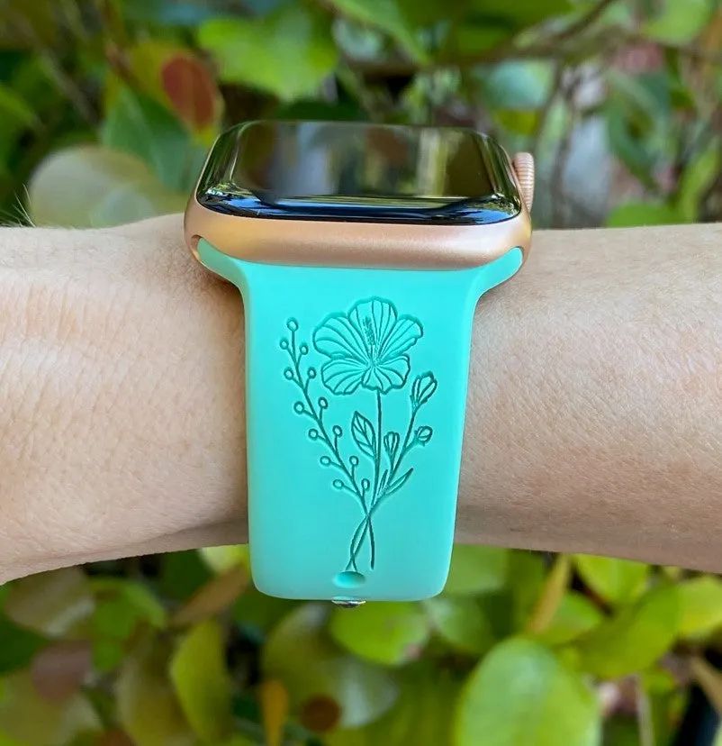Hibiscus and Plumeria Flower Watch Band For Apple Watch