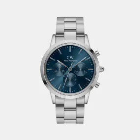 Iconic Men's Blue Chronograph Stainless Steel Watch DW00100644K