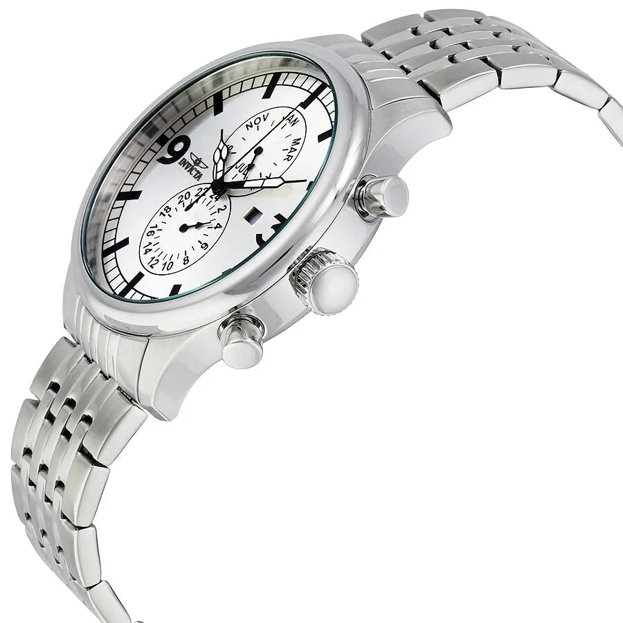 Invicta II Multifunction Silver Dial Stainless Steel Men's Watch 0366