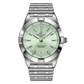 Ladies' Breitling Chronomat 32 Diamond Green Dial Stainless Steel Watch A77310101L1A1