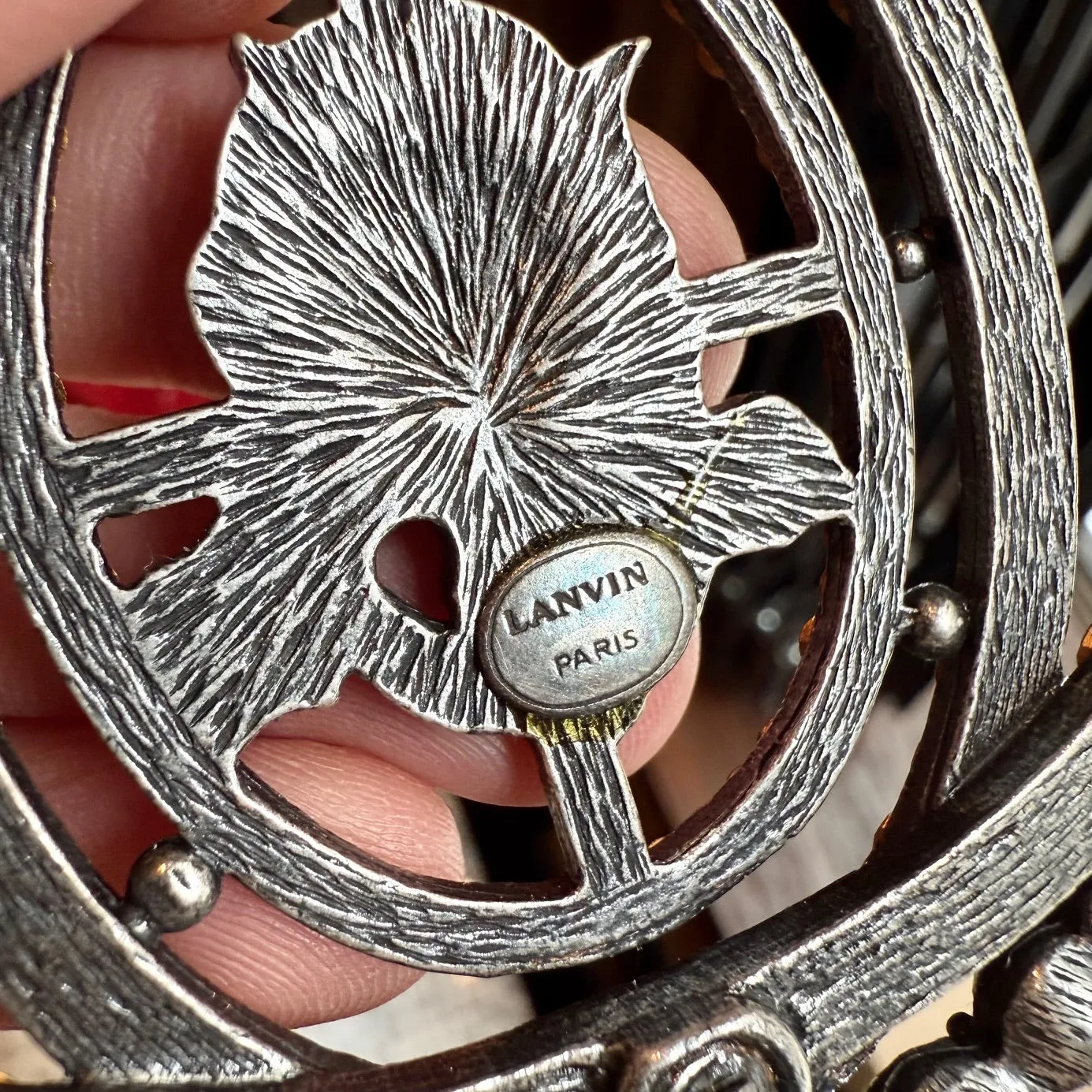 Lanvin Crystal Embellished Floral Design Brooch