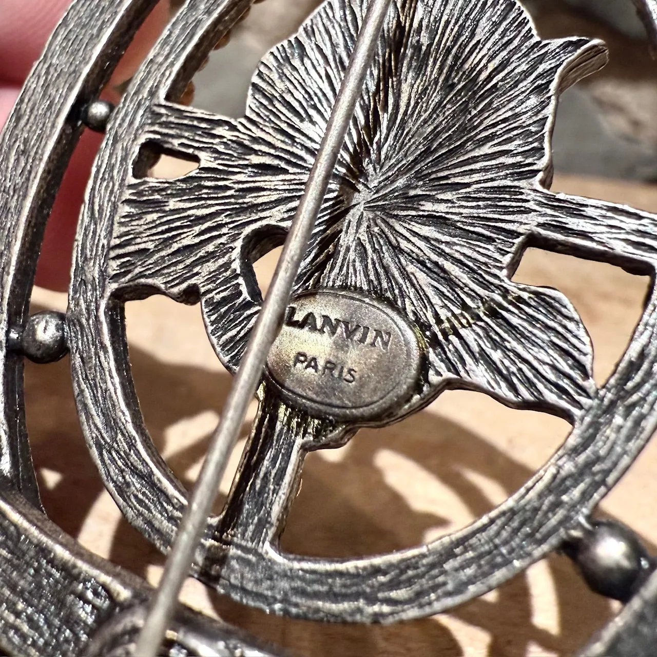 Lanvin Crystal Embellished Floral Design Brooch