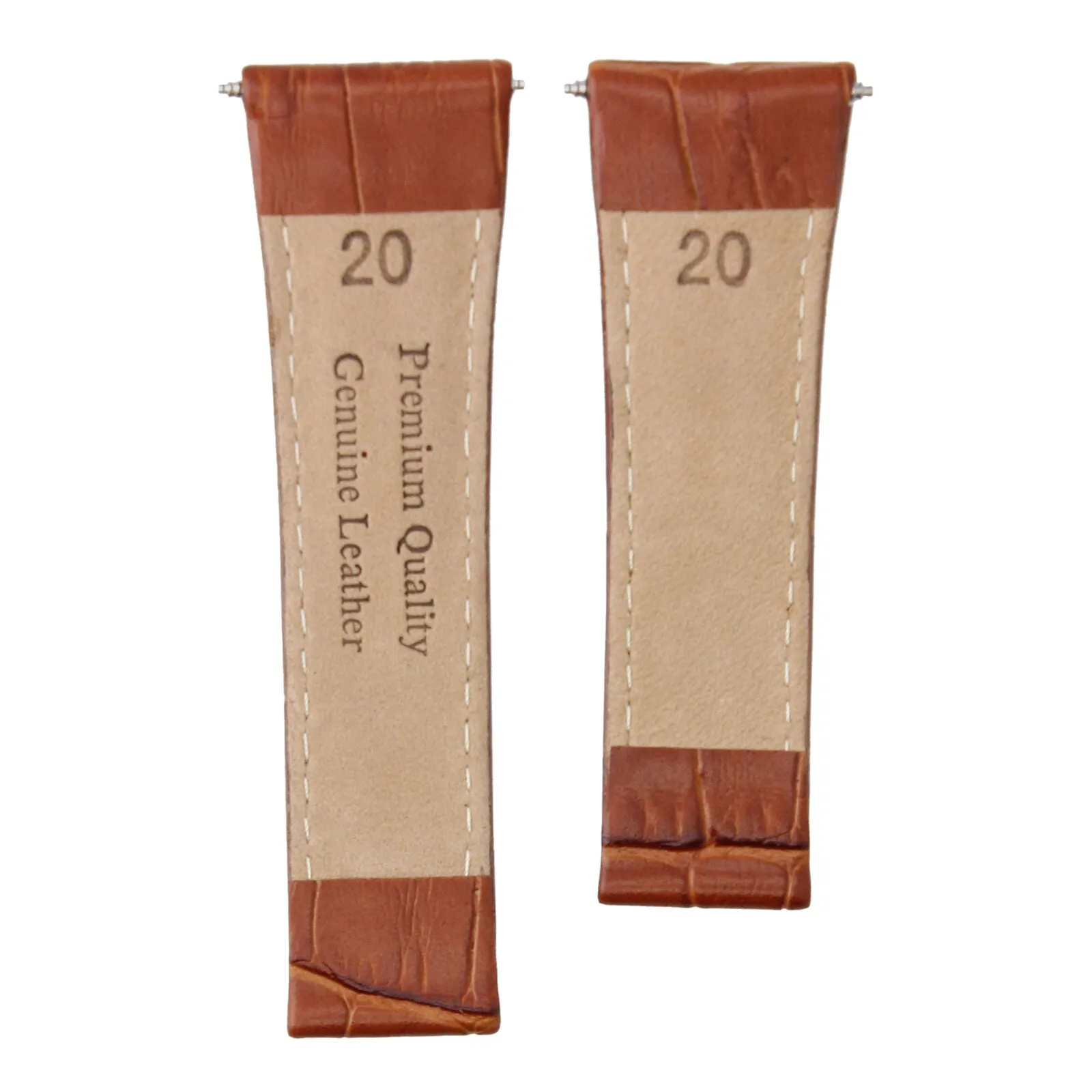 LEATHER BAND STRAP FOR ROLEX DAYTONA 16518 16520   END PIECE COGNAC / TAN SHORT