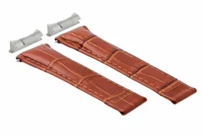 LEATHER BAND STRAP FOR ROLEX DAYTONA 16519 16523   END PIECE COGNAC TAN REGULAR