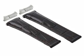 LEATHER BAND STRAP ITALIAN FOR ROLEX DAYTONA 16518 16520 END PIECE D/BROWN SHORT