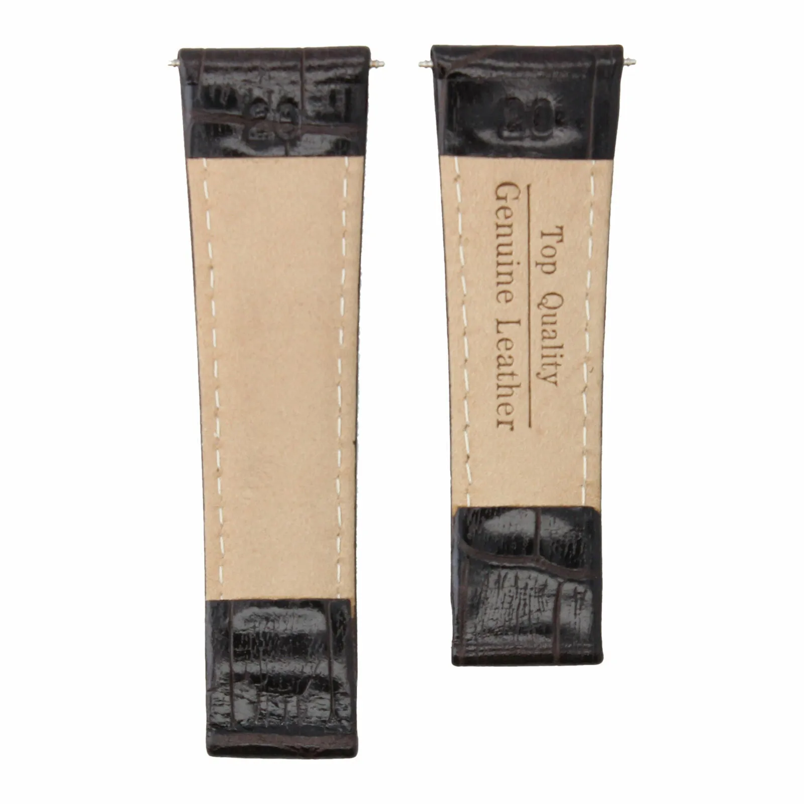 LEATHER BAND STRAP ITALIAN FOR ROLEX DAYTONA 16518 16520 END PIECE D/BROWN SHORT