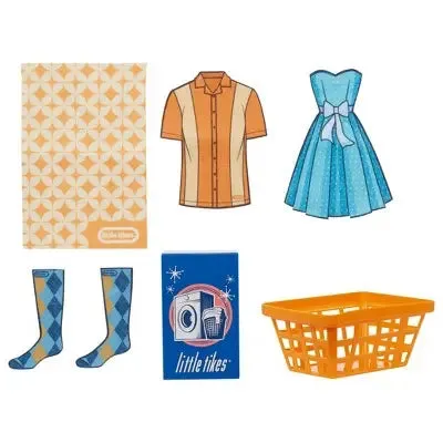 Little Tikes Retro ‘50s Inspired Washer Dryer Realistic Pretend Play Laundry Washing Machine Appliance