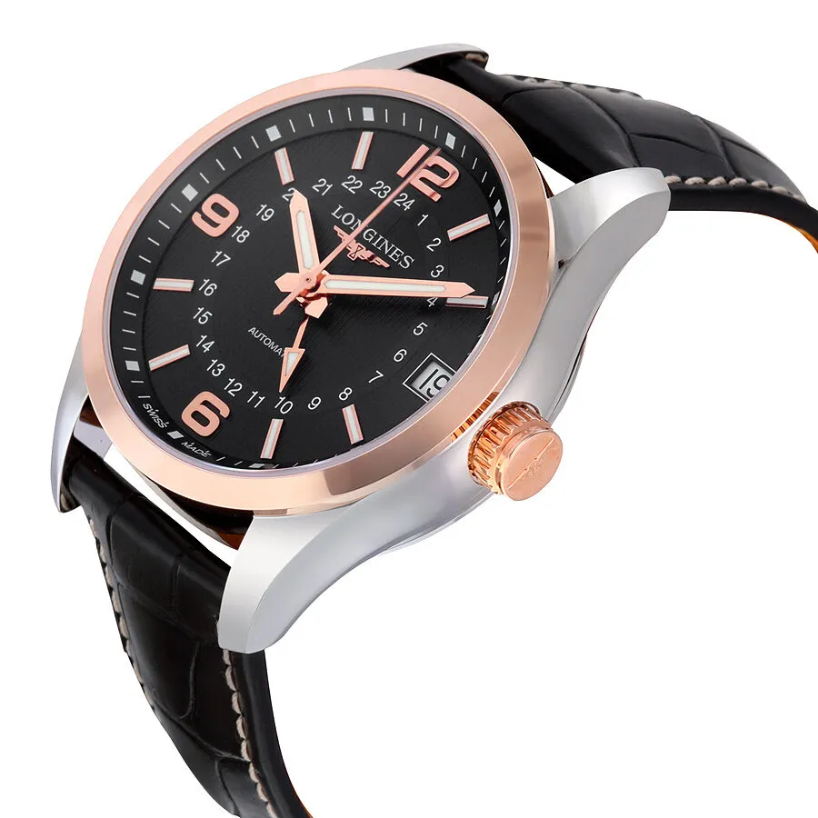 Longines Conquest Classic Black Dial GMT Automatic Men's Watch L2.799.5.56.3