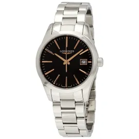 Longines Conquest Classic Quartz Black Dial Ladies Watch L23864526 L2.386.4.52.6